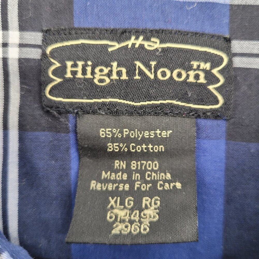 HIGH NOON Blue Short Sleeve Pearl Snap Shirt - Size XLG RG - Picture 7 of 8